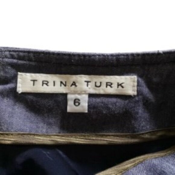 Trina Turk Blue Back Zipper Pencil Skirt 6 - Picture 2 of 4